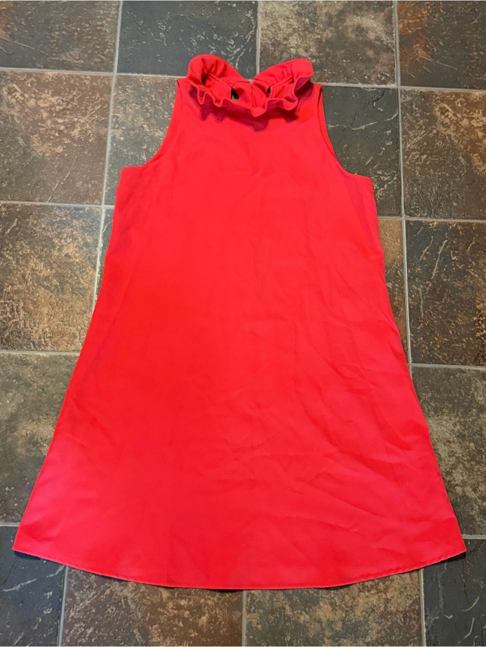 Tuckernuck Poppy Red Blythe Dress Mini Ruffle Collar Bow Tie Size XL *NWT*